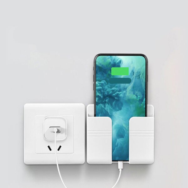 Mobile Phone Charging Storage Rack | Punch-Free Sticky Storage Box for Cable Management