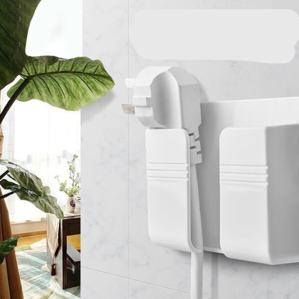 Mobile Phone Charging Storage Rack | Punch-Free Sticky Storage Box for Cable Management - Image 7