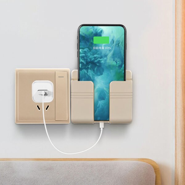 Mobile Phone Charging Storage Rack | Punch-Free Sticky Storage Box for Cable Management - Image 9