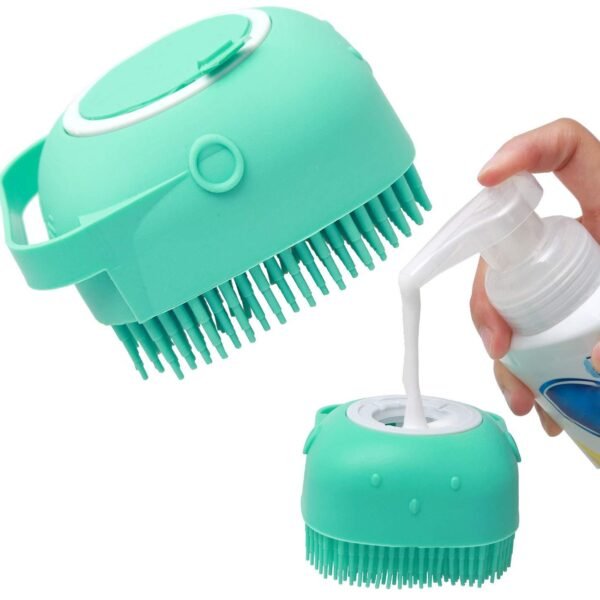 Pet Dog Shampoo Massager Brush – Soft Silicone Grooming Scrubber for Cats & Dogs