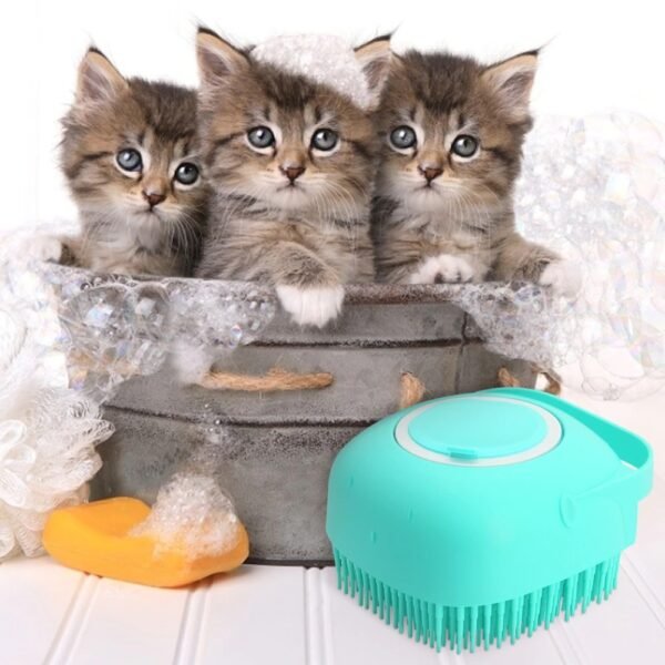 Pet Dog Shampoo Massager Brush – Soft Silicone Grooming Scrubber for Cats & Dogs - Image 9