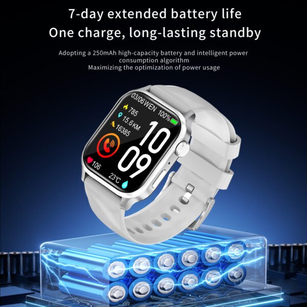 G93 New Smart Watch for Men & Women – 1.85'' Square Screen, Sports Waterproof, Bluetooth Call, Heart Rate Tracker - Image 6
