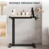 32x18 Inch Standing Rolling Desk | Adjustable Height OverBed Table with Hidden Wheels & Cup Holder | Laptop Table for Home, Office, Classroom, Outdoor - Image 3