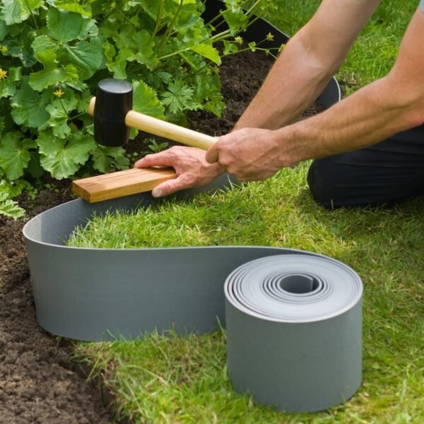 Nature Garden Border Edging – 0.075x10m Grey Lawn and Flower Bed Border