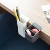 Rectangular Desktop Storage Box | Computer Monitor Pocket Pen & Pencil Holder | Office & School Organizer