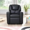 Kids Recliner Chair - Black PVC | Comfortable and Stylish Recliner for Children