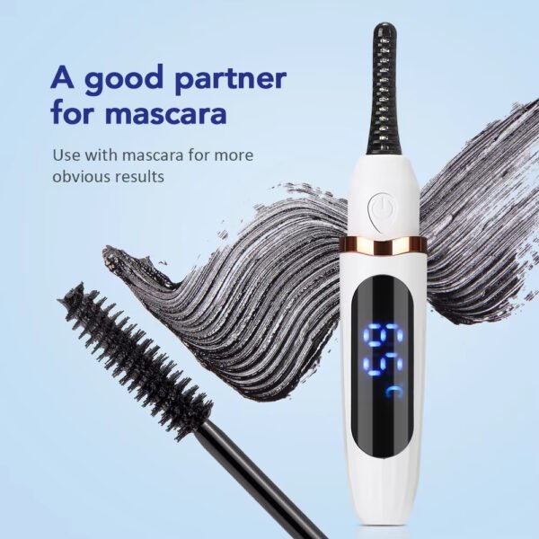 Rechargeable Electric Heated Eyelash Curler – Digital Display with 3 Temperature Settings for Perfect Curls - Image 5