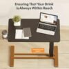 32x18 Inch Standing Rolling Desk | Adjustable Height OverBed Table with Hidden Wheels & Cup Holder | Laptop Table for Home, Office, Classroom, Outdoor - Image 6