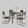 5-Piece Wooden Dining Table and 4 Chairs – Modern Dining Furniture Set - Image 7