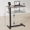 32x18 Inch Standing Rolling Desk | Adjustable Height OverBed Table with Hidden Wheels & Cup Holder | Laptop Table for Home, Office, Classroom, Outdoor - Image 5