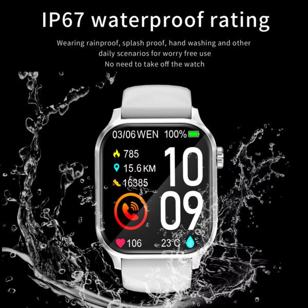 G93 New Smart Watch for Men & Women – 1.85'' Square Screen, Sports Waterproof, Bluetooth Call, Heart Rate Tracker - Image 3