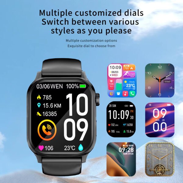 G93 New Smart Watch for Men & Women – 1.85'' Square Screen, Sports Waterproof, Bluetooth Call, Heart Rate Tracker - Image 9