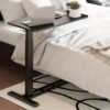 32x18 Inch Standing Rolling Desk | Adjustable Height OverBed Table with Hidden Wheels & Cup Holder | Laptop Table for Home, Office, Classroom, Outdoor